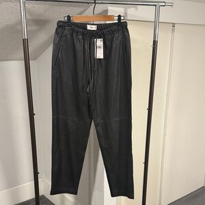 Mango Black Faux Leather pants